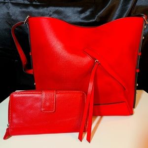 Red purse and wallet